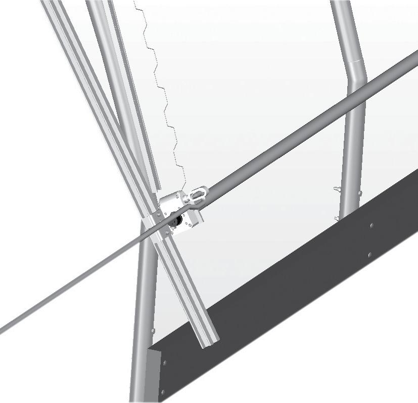 bracket. See above. INSTALL ANTI-BILLOW ROPES Gather parts: Eye screws and eye bolts Anti-Billow rope Nut and washers Anti-billow ropes secure the roll-up sides when they are in the down position.