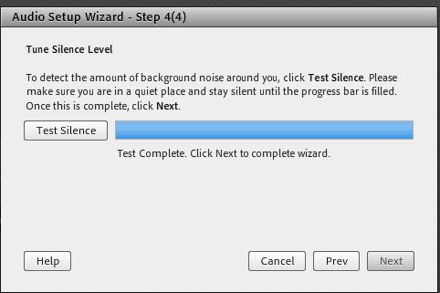 In step 4 (4) you will calibrate how much background noise you ve got.