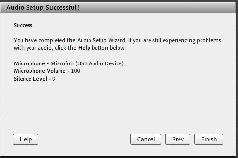 the rectangle. Then you click Next. Now you re done with the Audio Setup Wizard.