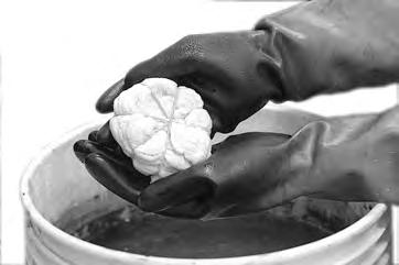 6. When you are ready to take the fabric out of the vat, squeeze it just below the surface as you slowly remove it from the vat.