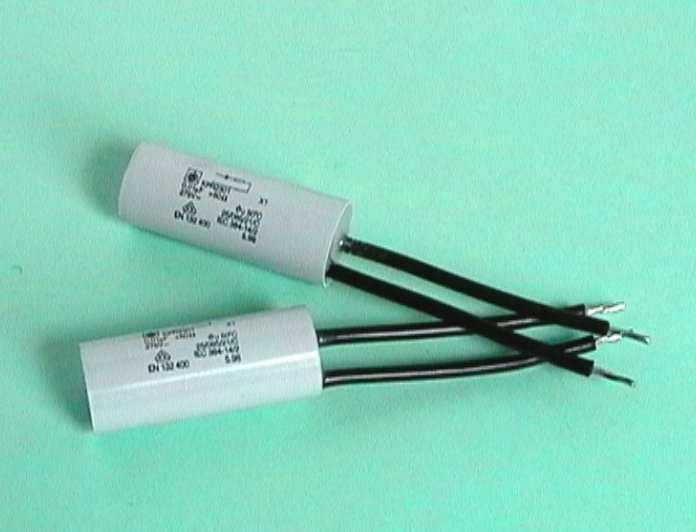 Capacitors: Type KPR 23xx two-pole class X1 Last two numbers in the type designation (xx = 00 to 49) indicate the type of terminals and connectors.