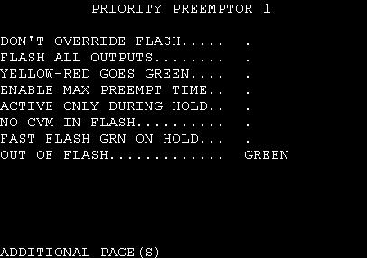 There are six priority preemptor and 4 bus preemptor sequences available in the controller. Each sequence can be programmed to serve the desired movements.