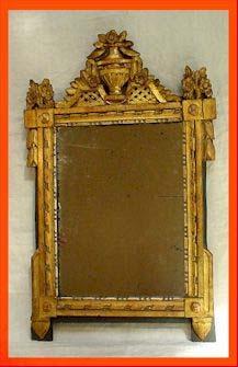 Early 19thCGILT CARVED WOOD FRENCH MIRROR
