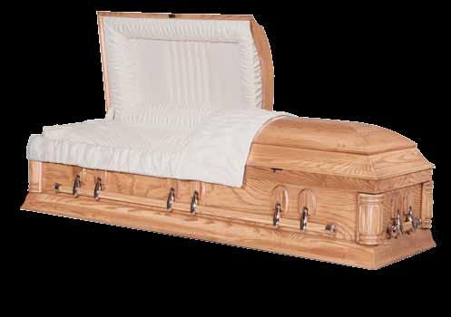 herringbone  A solid wood coffin, carefully carved with a striking Last