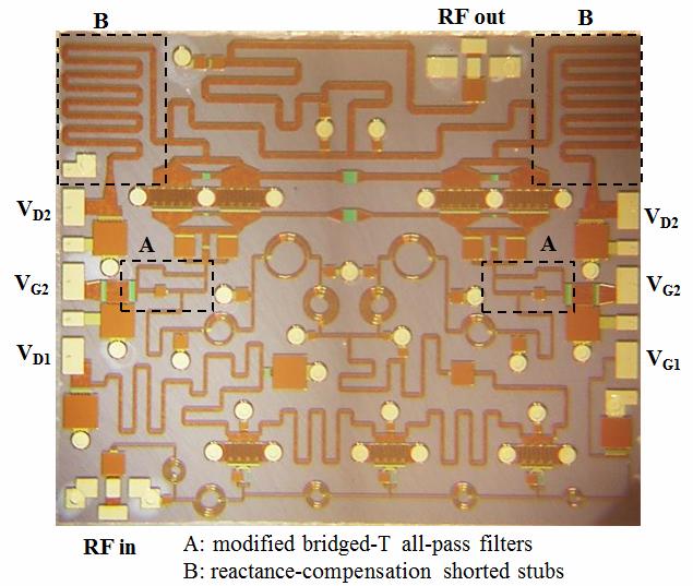 316 SANG-KYUNG LEE et al : 2-6 GHZ GAN HEMT POWER AMPLIFIER MMIC WITH BRIDGED-T ALL-PASS FILTERS AND Fig. 9.