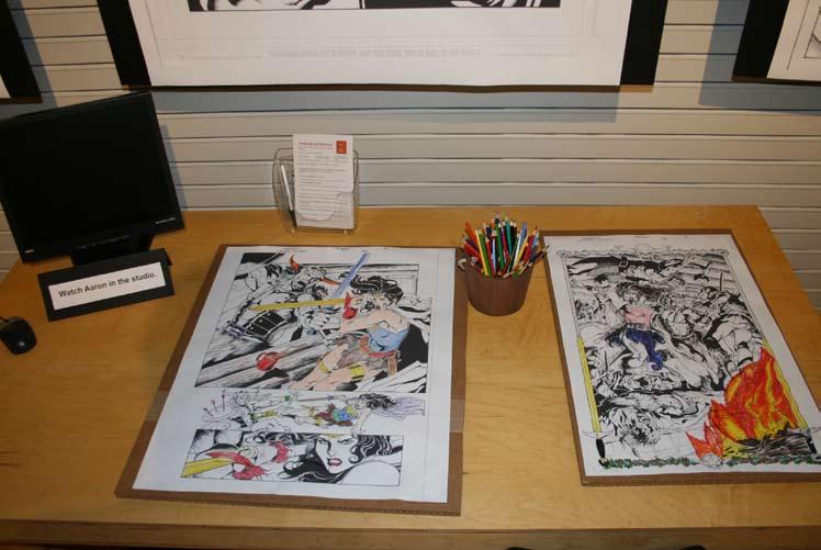 Coloring station with a variety of enlargements of Aaron s original drawings. Visitors are encouraged to try their hand in finishing a piece.