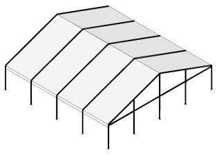 Install Remaining Roof Panels STEP C with Pre-bent Tension Bars 3 2 1 Pre-bent tension bars Install First Gable STEP D