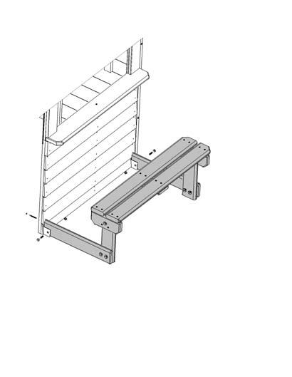 Step 16: Attach Bench Assembly A: Attach 2 U-Brackets to bottom of (101) Half Wall Panel using 1 (PB6) 1/4 x 1 Pan Bolt (with t-nut) per bracket.(fig. 16.1 and 16.