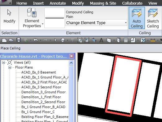 Defining and Creating your ceilings The creation of Ceilings within Revit is a very similar process to that of Floors and Roofs- ie you can let Revit do most of the work and guess where you want the