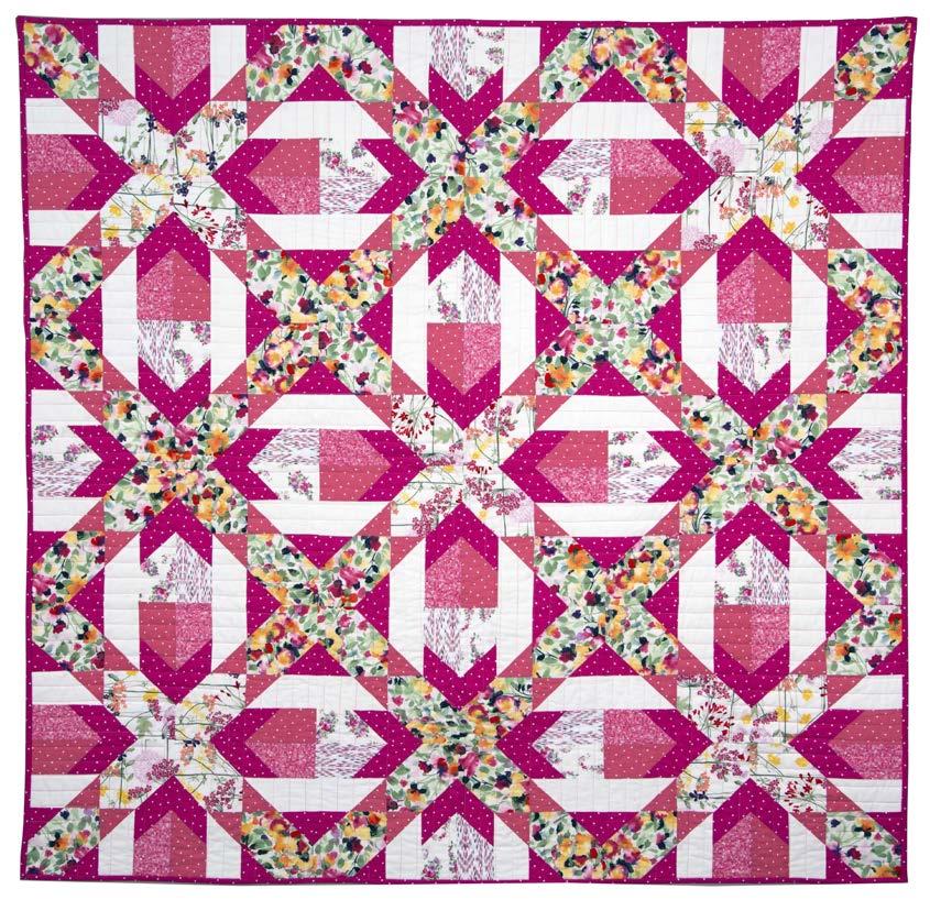GO! Qube 9" Criss Cross Quilt Finished Quilt Size: 54½" x 54½" Finished Block Size: 18" x 18" Fabrics are from the Flower Power Collection by Dear Stella. Dies Needed: GO!