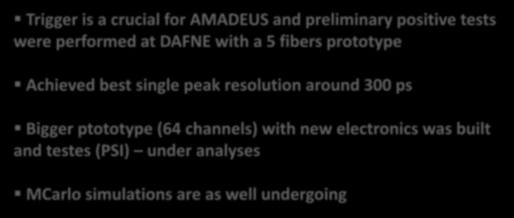 Conclusions AMADEUS Trigger is a crucial