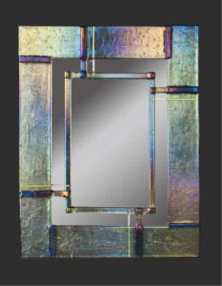 Kilnformed Mirrors Ice Crystals Series Vibrant art glass accented with fused
