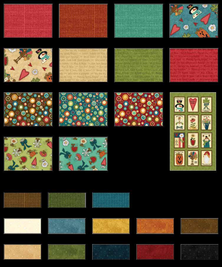 Doodle Days alendar Fabrics in the ollection Finished Quilt Size: 29 ½ x 42 oundstooth - ose 8624-22 oundstooth - Orange 8624-35 oundstooth - Lt.