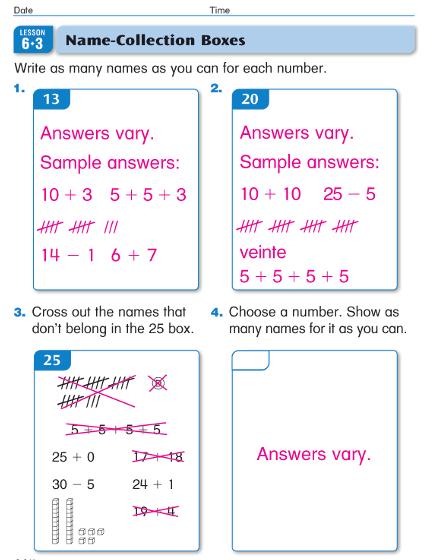 Have several children share their fact families. In one column, list the dominoes that have four different number models (all dominoes except doubles).