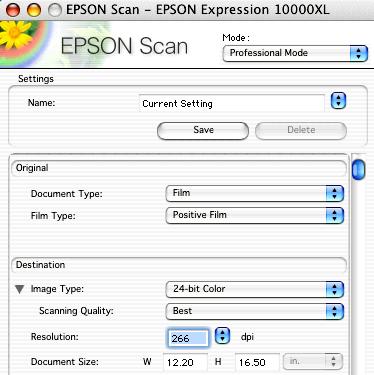 Launch Photoshop Scanning Your Film. From the FILE menu select Import - Epson Expression 10000XL When the Epson Scan launches, set the Mode to Professional Mode.