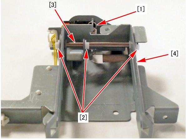 5) Remove the one connector and two screws to remove the staple collect unit.