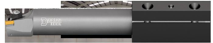 Deep Boring Guide Line. The diameter size of the boring bar is limited from the size of the hole diameter to be bored.