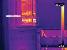 This thermal image shows that the work load during operation is not distributed evenly among the fuse boxes.