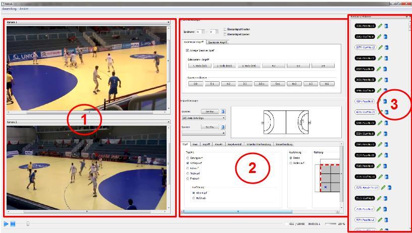 5. ANNOTATION The Annotation consists of 3 areas: Video area(1) Annotation area (2) Actions list (3) Figure 8: Annotation dialog of MASA Video area In the video area, the videos of the game are shown.