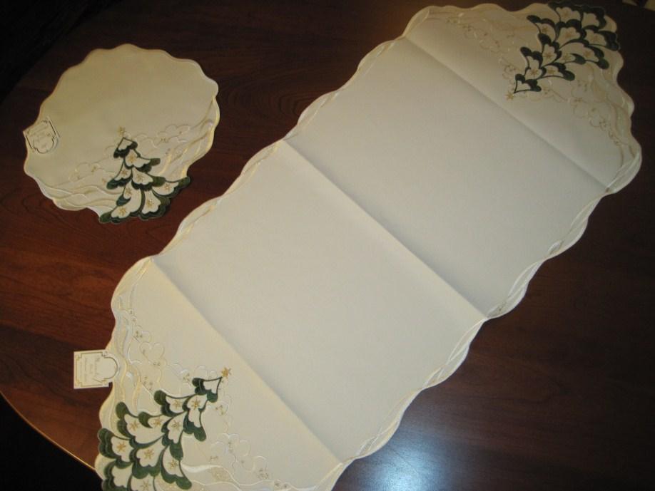 White or champagne square 11 x 11 rectangle placemat