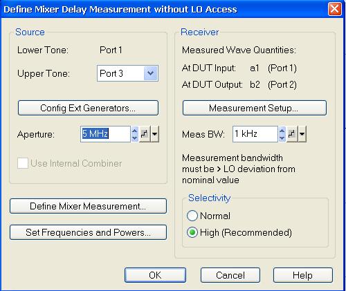 4.2 Group Delay measurement on Satellite Up-Converters with the ZVA 4.2.1 Instrument Settings First, generate a two-tone signal with 5 MHz aperture (difference in frequency) Channel: Mode: Mixer