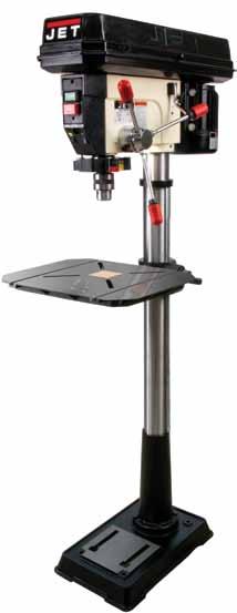 17" Deluxe DRILL PRESS Innovative extra large 14" x 18" work table features twin T-slot grooves for homemade jigs. Edge lip designed for easy clamping of work piece.