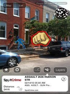 2016). In 2010, a crime aggregation company called Spotcrime partnered with an AR mobile browsing company called Layar to display incidents of crime overlaid on the physical place itself (Figure 1).