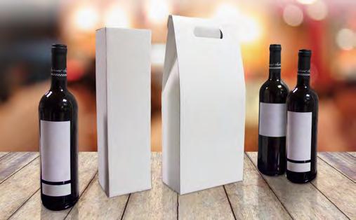CARDBOARD DISPLAY Complements WINE BOTTLE CARDBOARD BOX single or double bottle box This single white coated 75cl bottle box is designed to enhance the presentation of your products by adding a