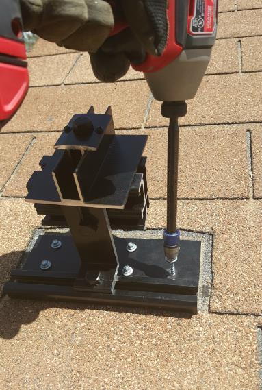 roof deck using * (10 x 1 ¼ ) screws included with the Black Widow mount.