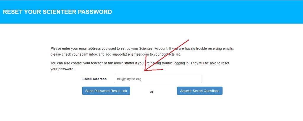 (see below) 3. If you did not have an account last year, you will need to set one up. (skip to page 5) You have three choices to recover your password. a. You can have it sent to the e-mail address you used last year.