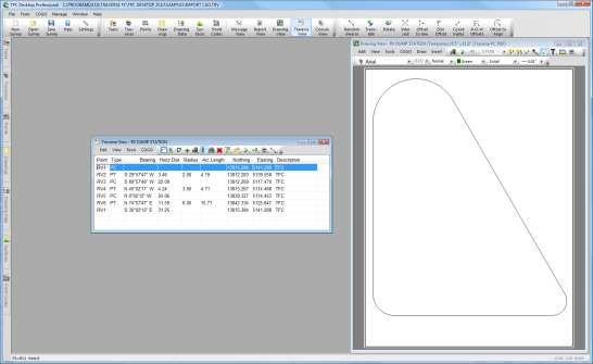 Importing CAD Drawings Viewing the Created Traverse To see what TPC created from this drawing object, go to the Survey View and double-click the RV DUMP STATION traverse that is now displayed.