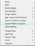 Using Enhanced Hatching in Drawings Appending a Fill to the Legend You can add the fills you use to the legend. 1) Position the cursor anywhere over the legend except on a legend item and right-click.