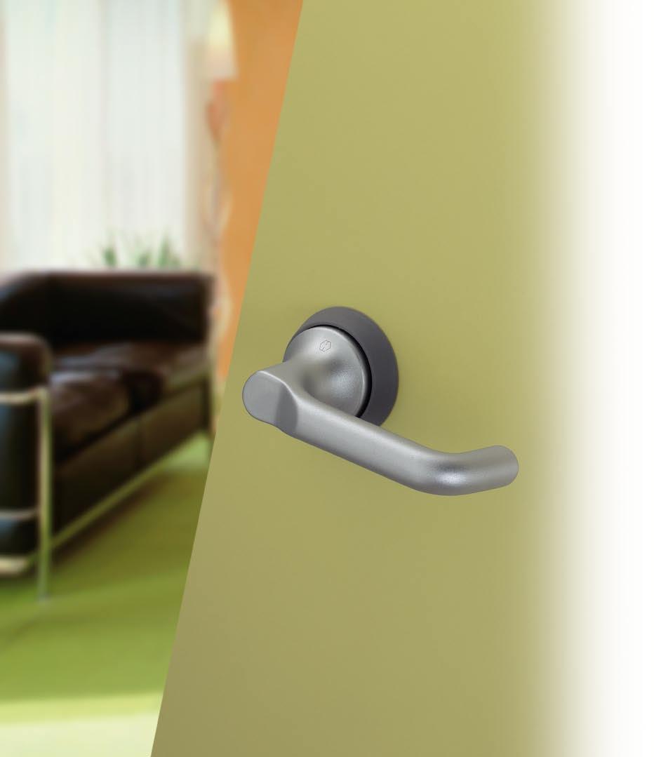 HCS product range Paris Series HCS A138S HOPPE Compact System for flush or rebated interior doors in timber or glass and partition doors One-piece aluminium handles with colour-matching