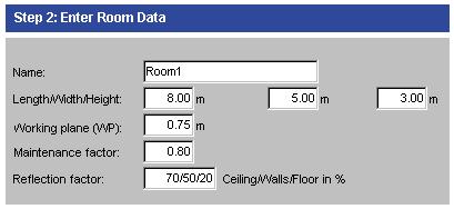 http://www.thornlighting.co.uk/96232664) 2. Click on the CalcExpress tab and the interface opens. 3. The calculation will show an initial result.