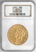 1861 Twenty Dollar Liberty Gold Coins NGC Extra Fine-45 These attractive coins will appeal to buyers seeking an early, Type-1, $20 Liberty as well as those seeking a Civil