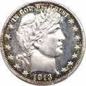 A gorgeous cameo proof with thick white frost on the design and framed w/beautiful delicate peripheral toning. Just 627 proofs minted..... #224871 $3875.00 Walking Liberty Half Dollars 1916-D. PCGS.