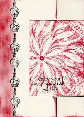 December 2009 Ornamental Page 3 of 7 Card #3 Card #4 Card #5 WM Greeting Stamp Ivory Die Cut: Happy Anniversary Rust Organza Ribbon 1.