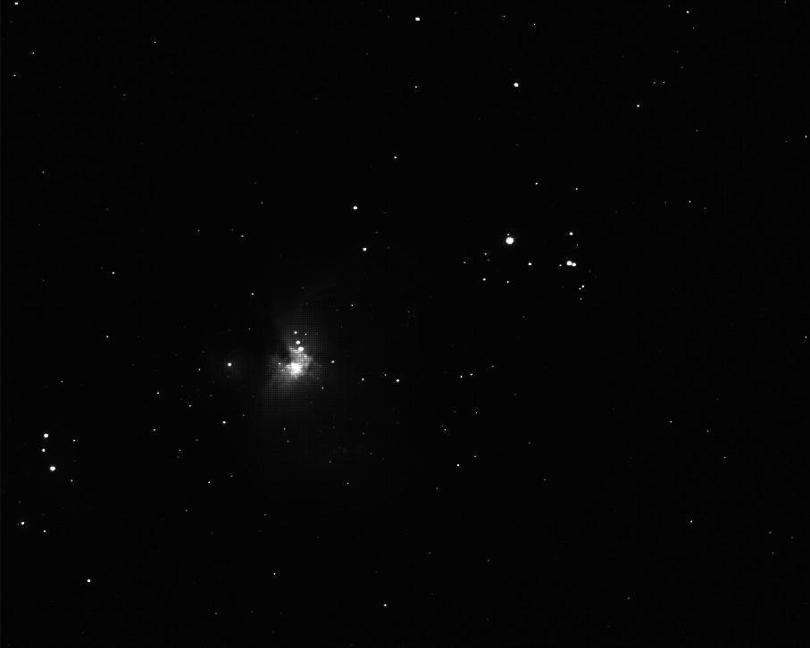 M42 30 seconds exposure at F2 with a C8 Hyperstar 2) Once you have subtracted any dark frame, you can convert the raw image to colour.