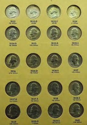 Key date. Toned Fine. Outstanding Washington Silver Quarter Collection, 1932-1964 Numismatic Auctions, LLC Auction Sale 61 - September 25, 2017 211. Silver Washington & Statehood Quarter Ensemble.