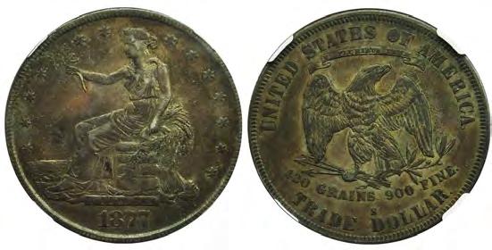 266 270. 1878 8TF. Colorfully toned Choice Unc. 271. 1878 8TF and 7/8TF, AU and VF-EF as well as 1878-S, VF-EF.