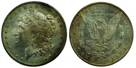 PCGS MS65, wholesome with accents of deep golden-gray toning. 306P. 1885-CC. Key date.