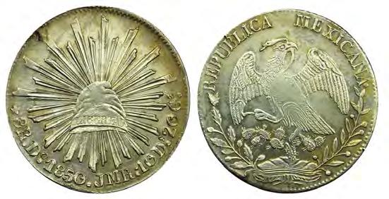 tougher early date and mint. ($150-200) 1079 1075P. -. 8 Reales, 1832-PiJS. KM-377.12. Handsomely toned Choice EF-AU to AU.