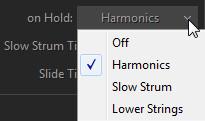 STAR POWER BUTTON FXS (COLORTABS, SMARTSTRUMS MODES) STAR POWER: As Strum bar - duplicates Strum Bar, letting you produce Accent stroke Slow Strum - triggers Slow Strum Bass I - triggers Bass I of