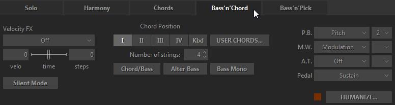 Chord position - selects the melodic position range for the built chords.