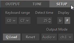 SETUP PANEL Keyboard range (C0- C7) - set the range of your keyboard. Chord Detect time (0-50ms) - set the suitable delay for detecting chords taken in chord modes.