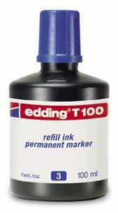 edding T 25 refill ink For refilling the permanent markers edding 2000 C, 2200 C, No.1, 400, 500, 550, 800, 850, 370, 390, 21, 22 and 25.