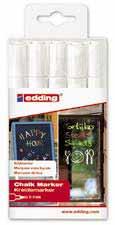 edding 4095 chalk marker Chalk marker with bullet nib, water-based liquid chalk with a neutral smell, wipes