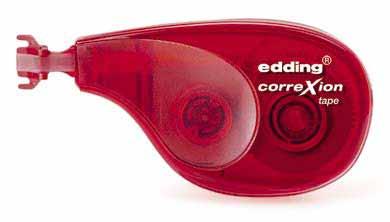 edding 7410 correxion tape Correction roller with an ergonomic design and grip zones. Correction tape with high coverage and immediate overwriting capabilities.