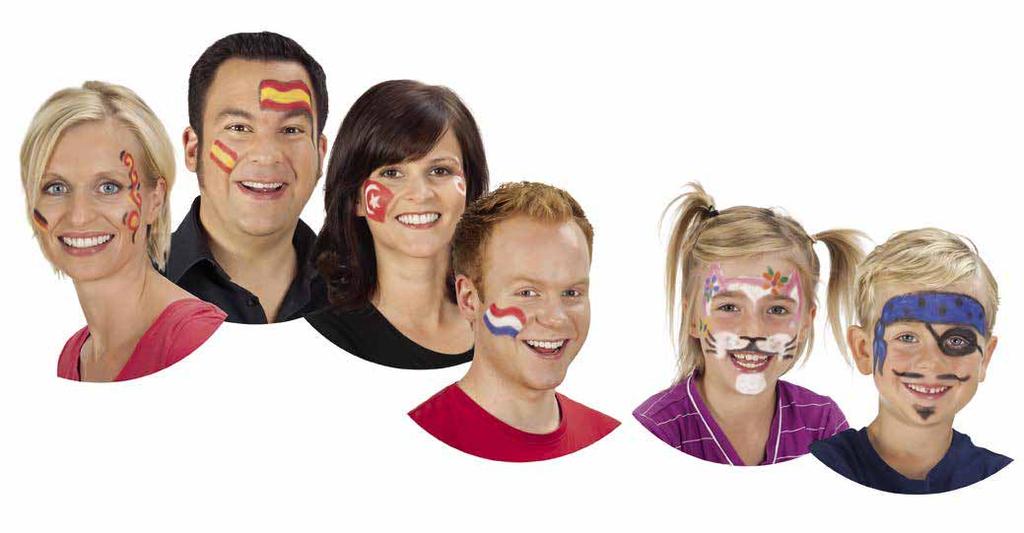 Children s face paint sticks Children s face paint sticks which are easy to apply and wash off with soap and water.
