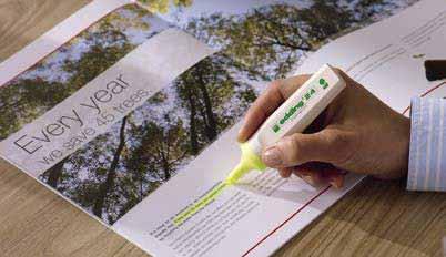 EcoLine highlighter Particularly suited for the luminous marking and highlighting of text passages and notes. Water-based ink in brilliant neon colours. The product is refillable.